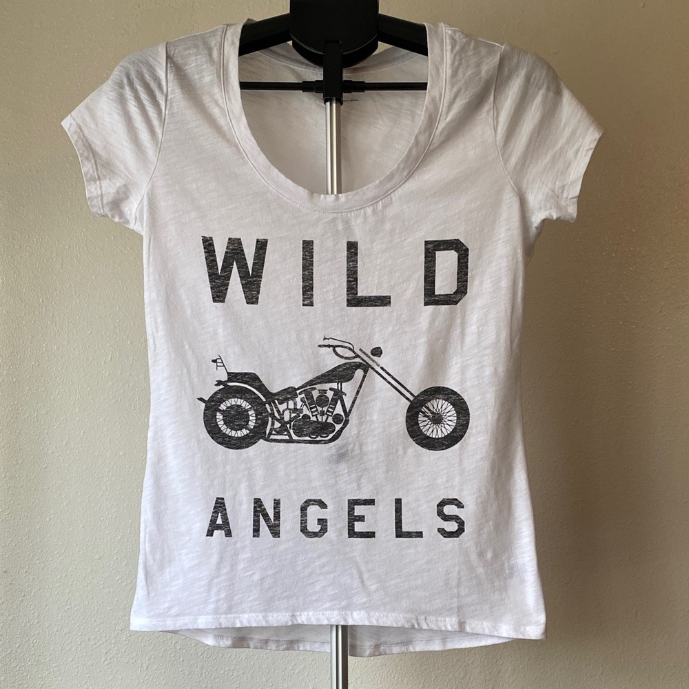 Express White Graphic Tee Wild Angel Women’s Small